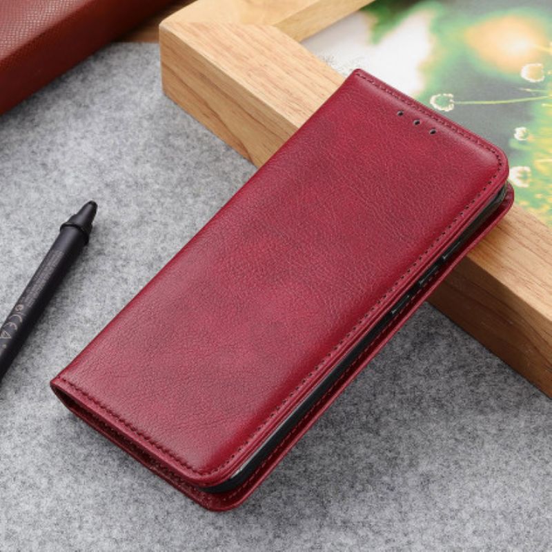 Folio-hoesje Sony Xperia 5 Iii Telefoonhoesje Litchi-leer Met Enkele Split