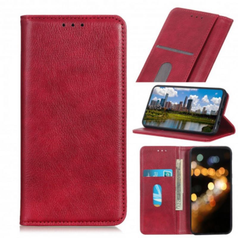 Folio-hoesje Sony Xperia 5 Iii Telefoonhoesje Litchi-leer Met Enkele Split