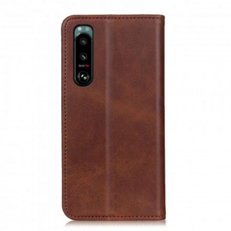 Folio-hoesje Voor Sony Xperia 5 Iii Splitlederen Elegantie