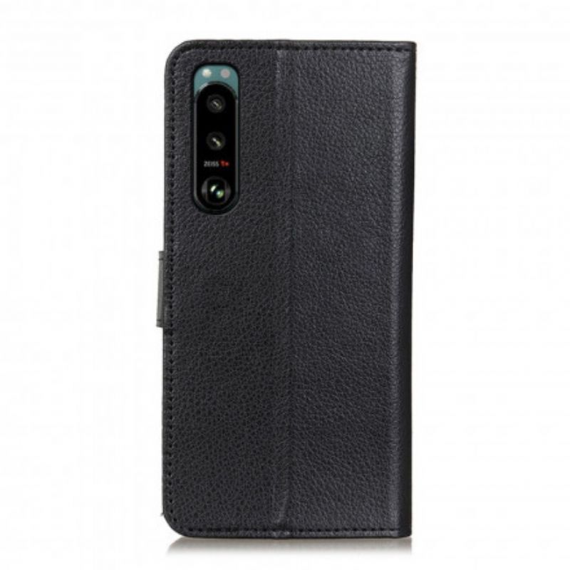 Leren Hoesje Sony Xperia 5 Iii Litchi Traditioneel Kunstleer Bescherming Hoesje