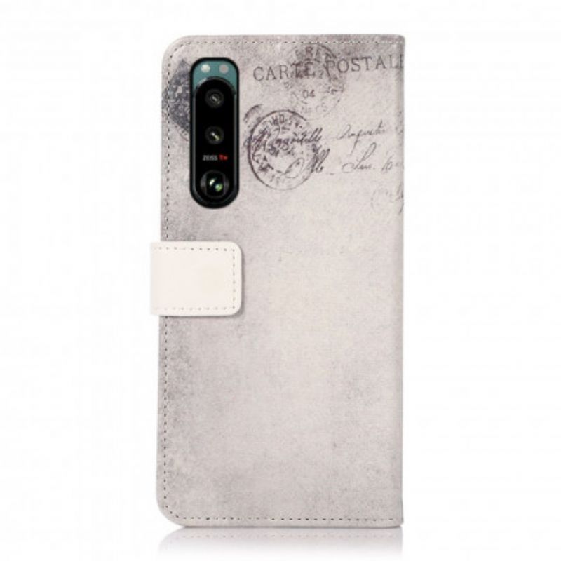 Leren Hoesje Voor Sony Xperia 5 Iii Reiziger Kat