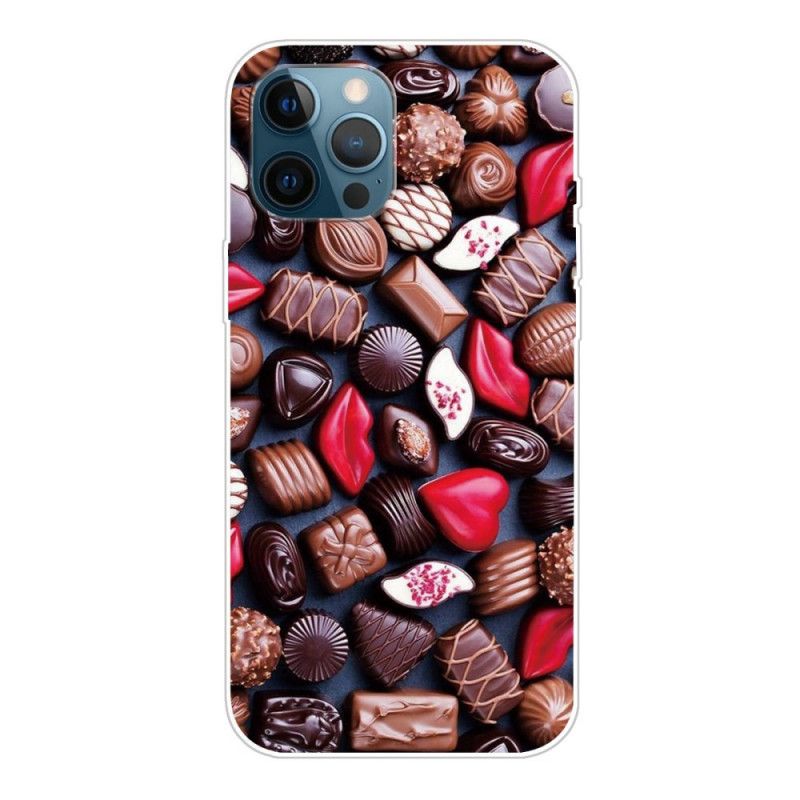 Case Hoesje iPhone 12 / 12 Pro Donkerbruin Bruin Telefoonhoesje Flexibele Chocolade