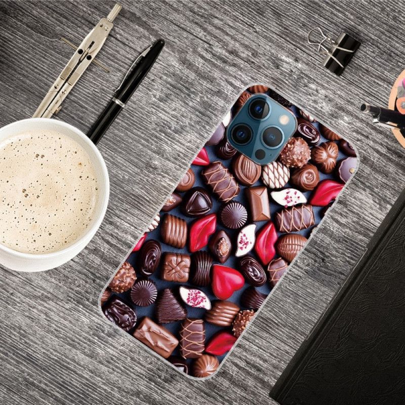 Case Hoesje iPhone 12 / 12 Pro Donkerbruin Bruin Telefoonhoesje Flexibele Chocolade