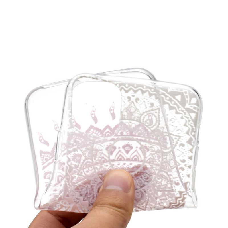 Case Hoesje iPhone 12 / 12 Pro Lichtblauw Roze Telefoonhoesje Transparante Kleurrijke Mandala