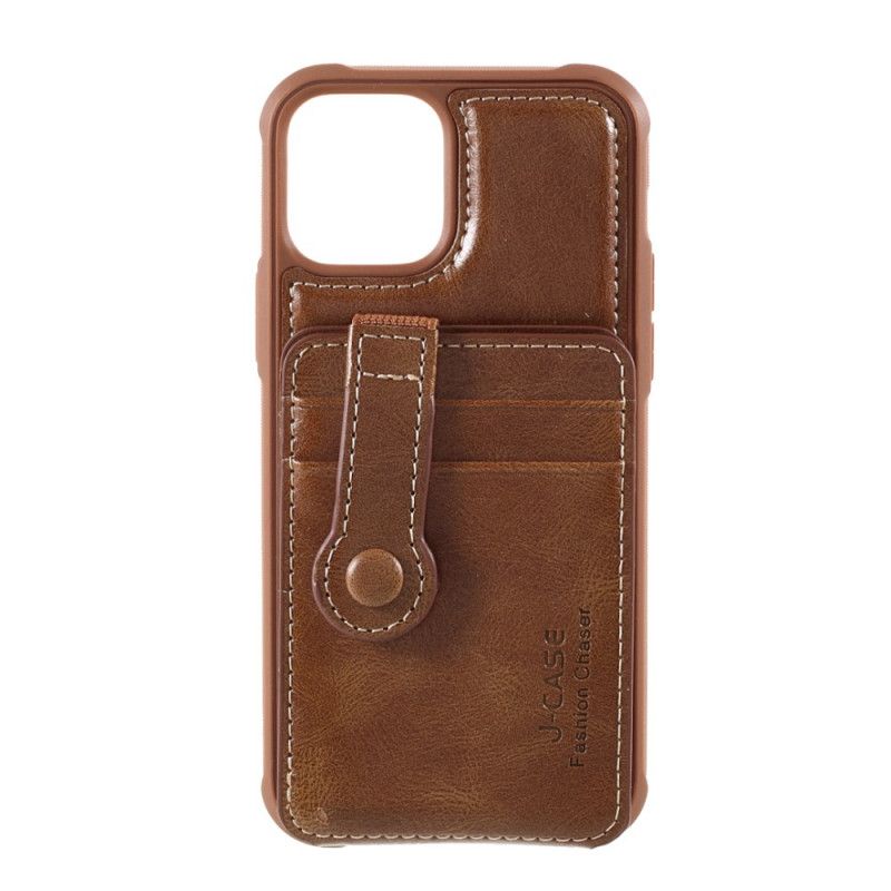 Case Hoesje iPhone 12 / 12 Pro Rood Zwart Telefoonhoesje J-Case Kaarthouder