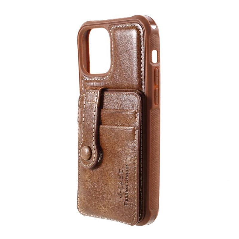 Case Hoesje iPhone 12 / 12 Pro Rood Zwart Telefoonhoesje J-Case Kaarthouder