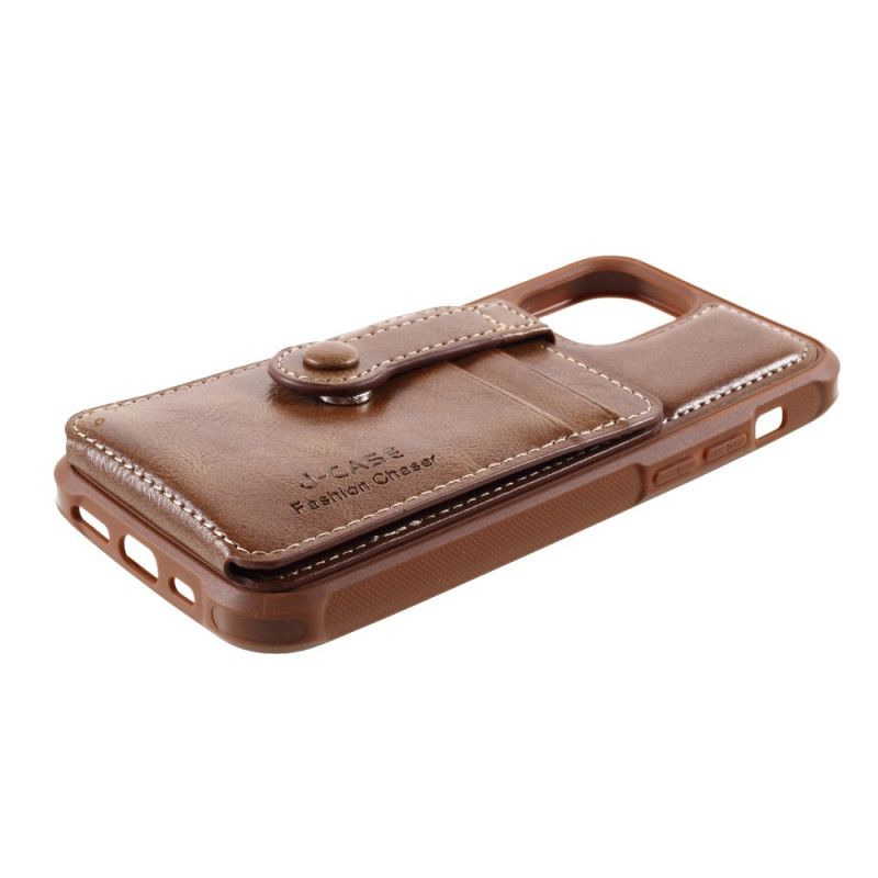 Case Hoesje iPhone 12 / 12 Pro Rood Zwart Telefoonhoesje J-Case Kaarthouder