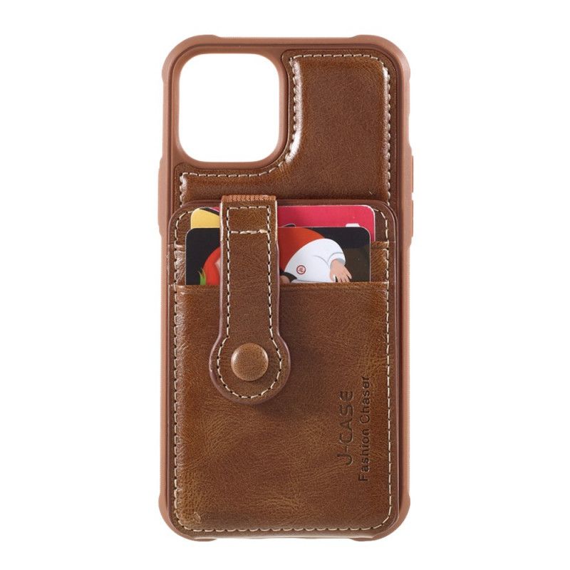 Case Hoesje iPhone 12 / 12 Pro Rood Zwart Telefoonhoesje J-Case Kaarthouder