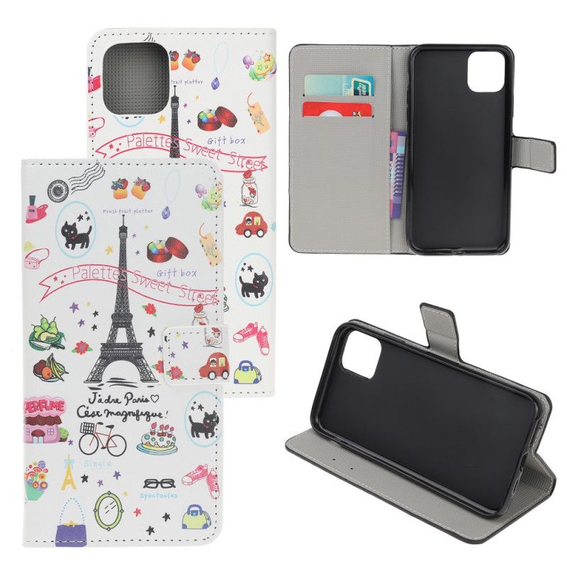 Cover Folio-hoesje iPhone 12 / 12 Pro Telefoonhoesje Ik Hou Van Parijs