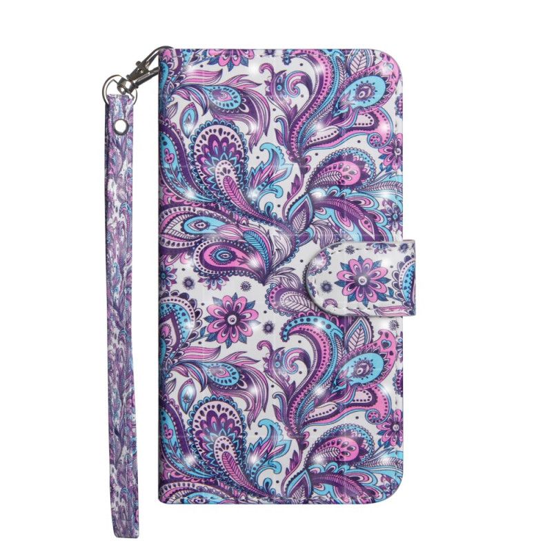 Flip Case Leren iPhone 12 / 12 Pro Lichtvlek Bloemenpatronen