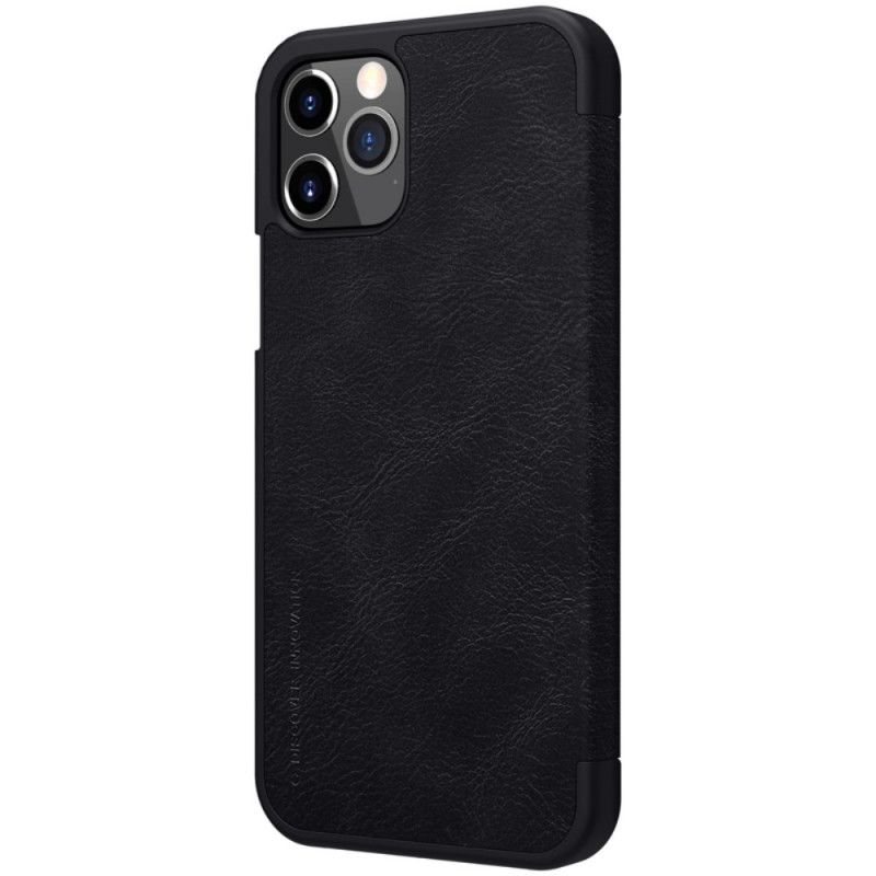 Folio-hoesje iPhone 12 / 12 Pro Rood Zwart Nillkin Qin-Reeks