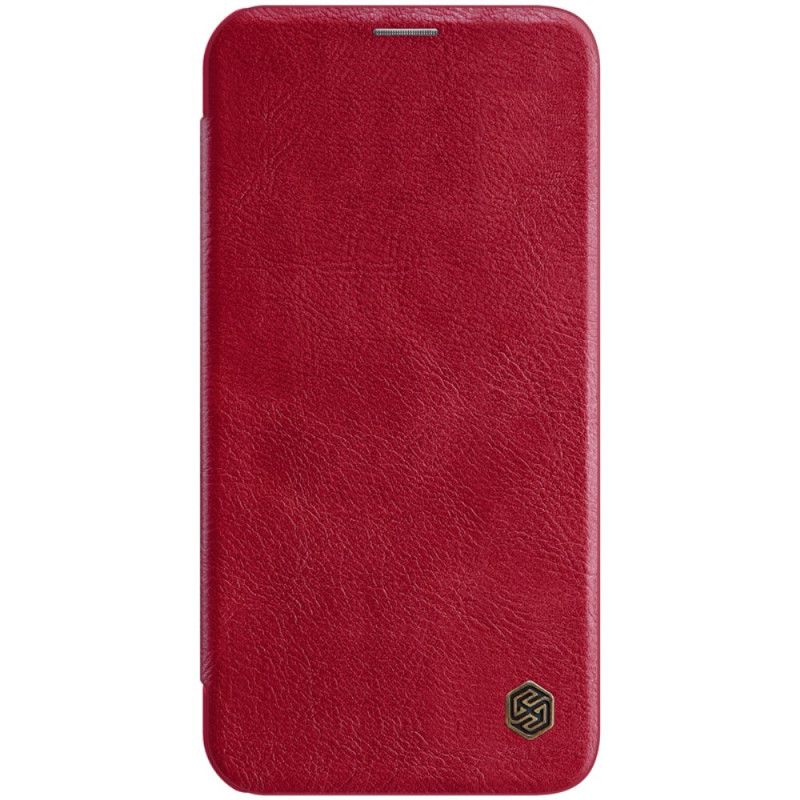 Folio-hoesje iPhone 12 / 12 Pro Rood Zwart Nillkin Qin-Reeks