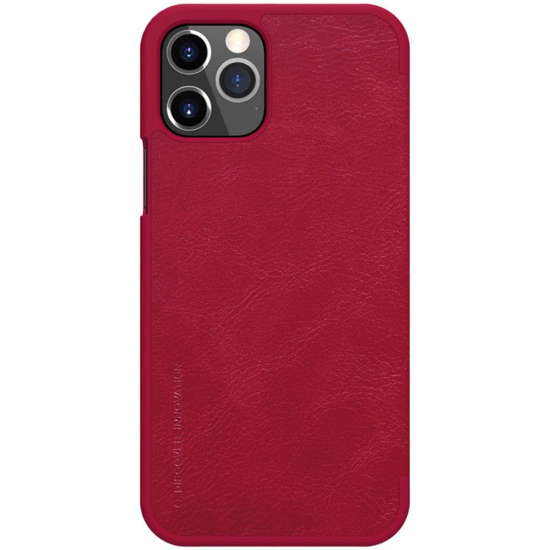 Folio-hoesje iPhone 12 / 12 Pro Rood Zwart Nillkin Qin-Reeks