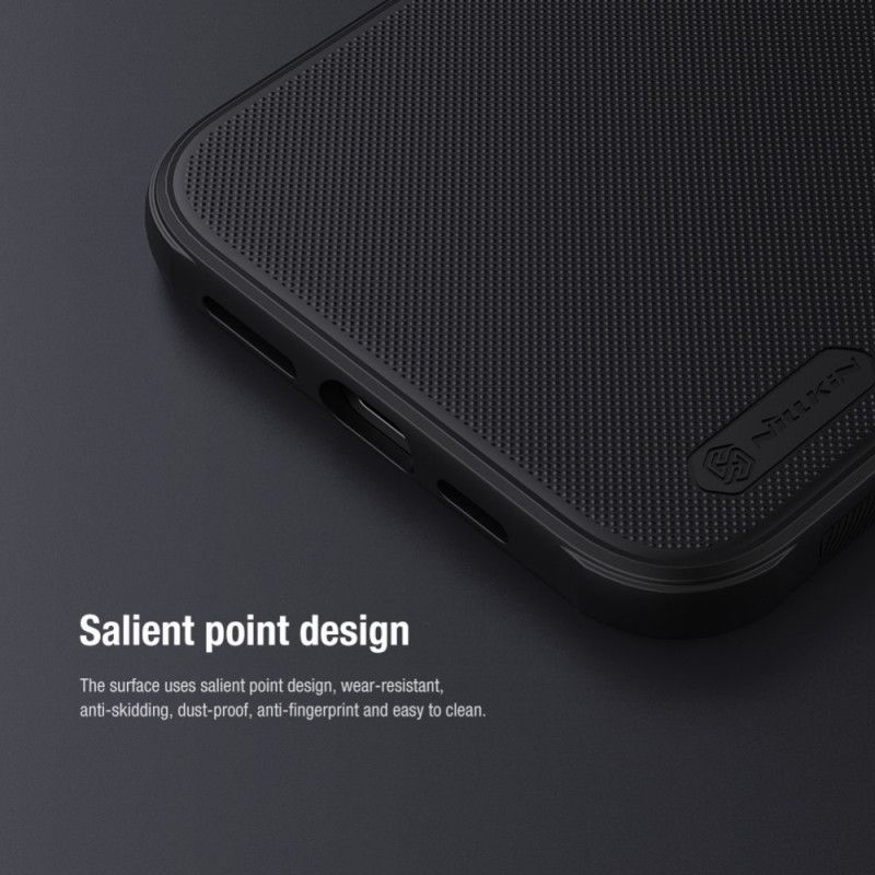 Hoesje iPhone 12 / 12 Pro Donkerblauw Zwart Frosted Nillkin