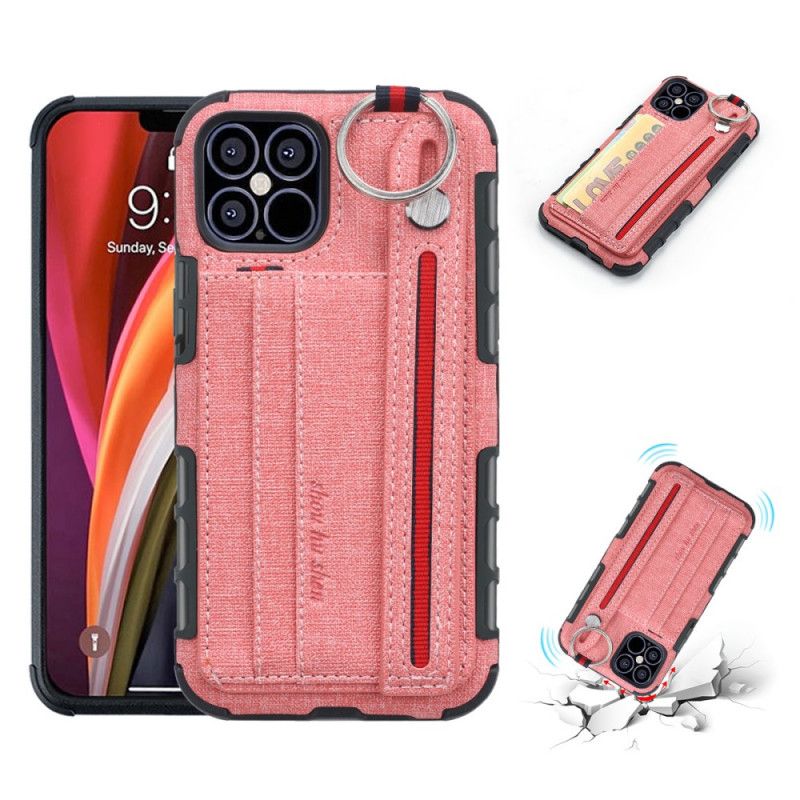 Hoesje iPhone 12 / 12 Pro Grijs Zwart Shouhushen Stof