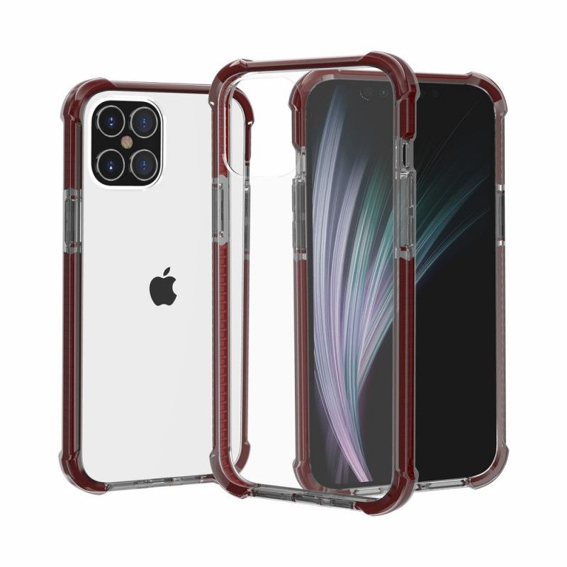 Hoesje iPhone 12 / 12 Pro Grijs Zwart Transparante Airbags