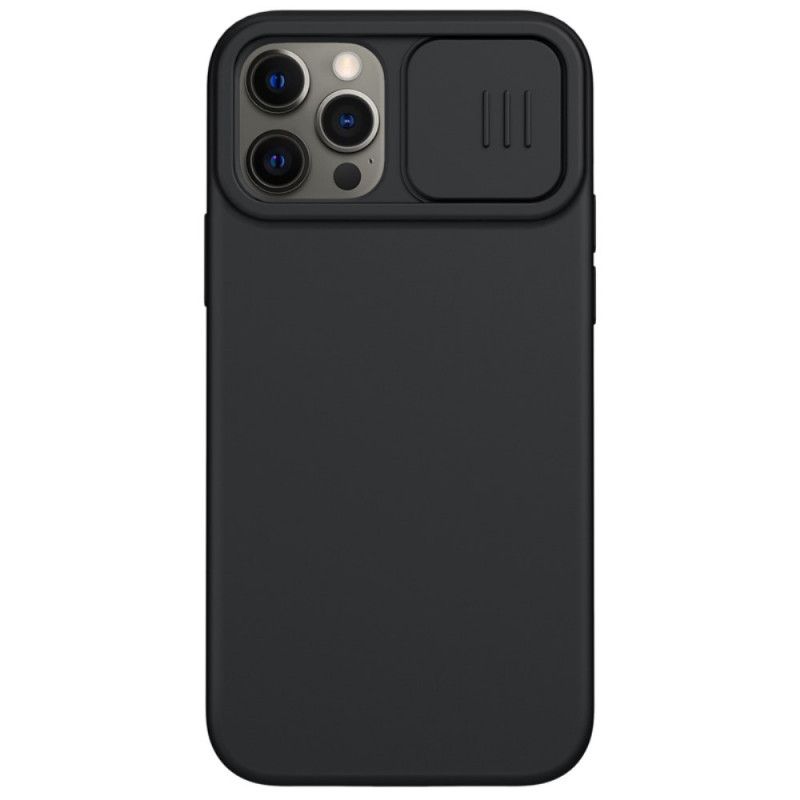 Hoesje iPhone 12 / 12 Pro Rood Zwart Bescherming Van De Nillkin-Fotomodule