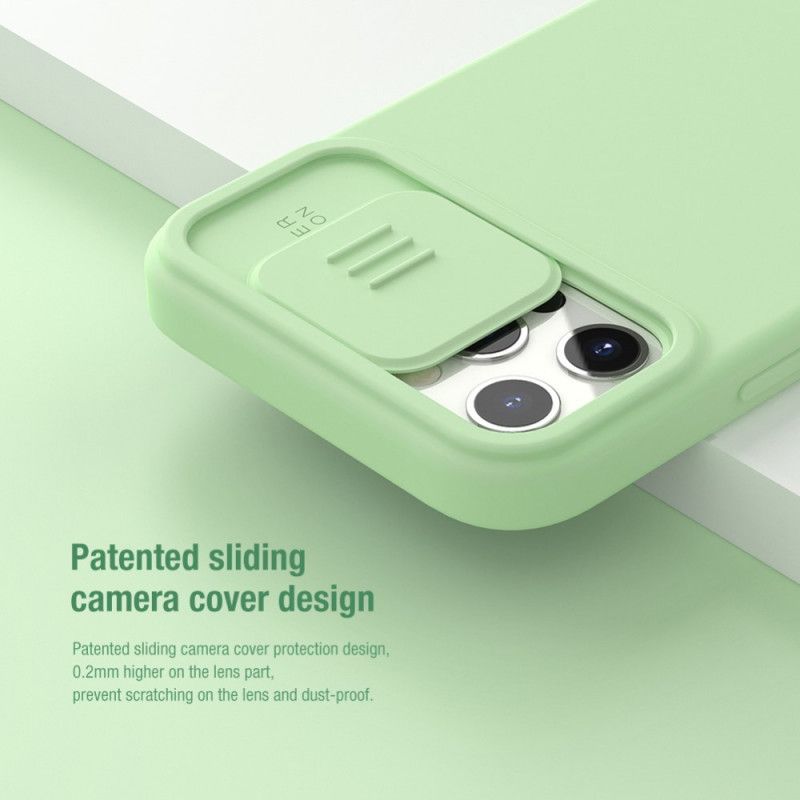 Hoesje iPhone 12 / 12 Pro Rood Zwart Bescherming Van De Nillkin-Fotomodule