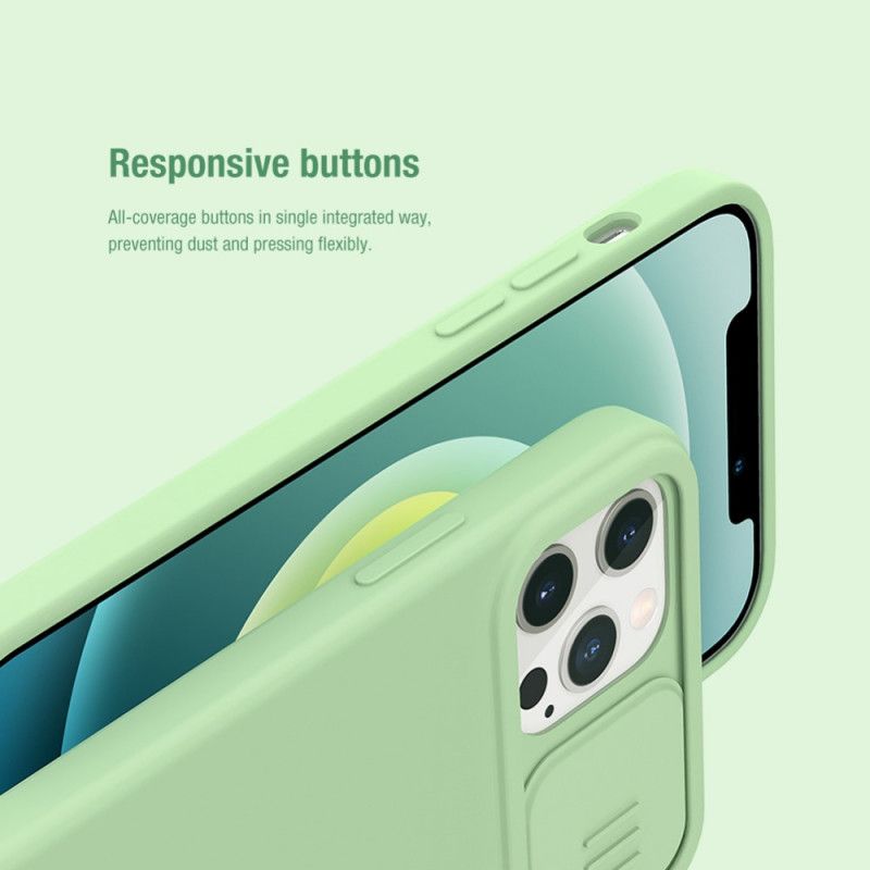 Hoesje iPhone 12 / 12 Pro Rood Zwart Bescherming Van De Nillkin-Fotomodule