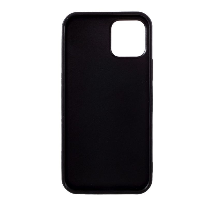 Hoesje iPhone 12 / 12 Pro Wit Zwart Hartjeskaarthouder