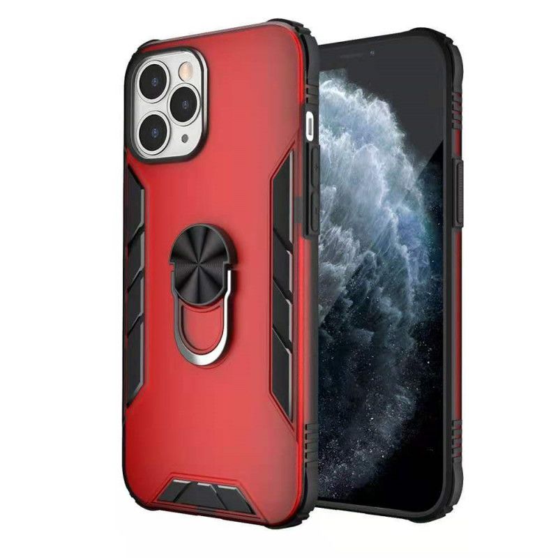 Hoesje iPhone 12 / 12 Pro Wit Zwart Premium Steunring