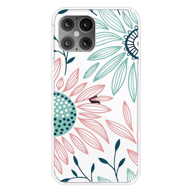 Hoesje voor iPhone 12 / 12 Pro Een Bloem Transparant