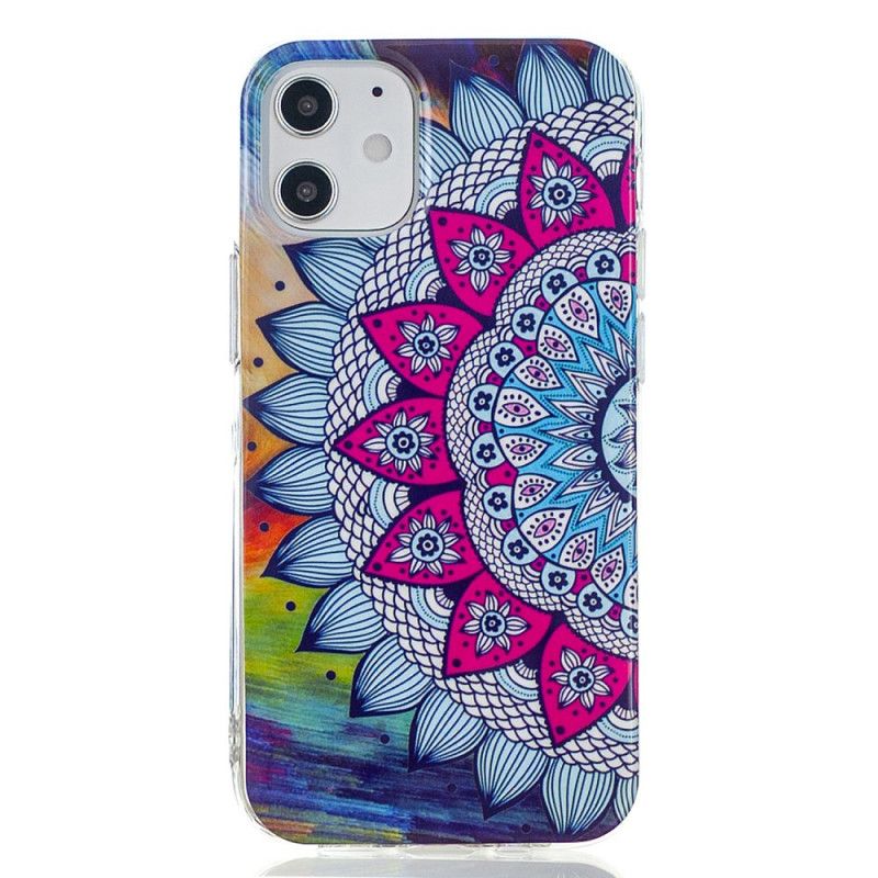 Hoesje voor iPhone 12 / 12 Pro Fluorescerende Mandala