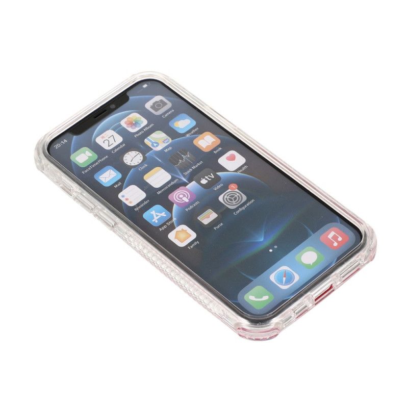 Hoesje voor iPhone 12 / 12 Pro Geel Magenta Glitterpoeder
