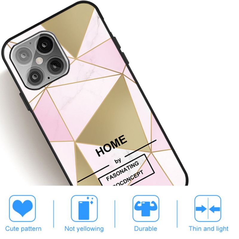 Hoesje voor iPhone 12 / 12 Pro Grijs Zwart Gestileerd Marmer