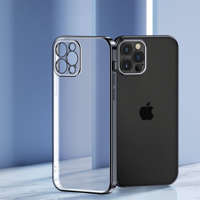 Hoesje voor iPhone 12 / 12 Pro Lichtblauw Zwart Metalen Randen Van Benks