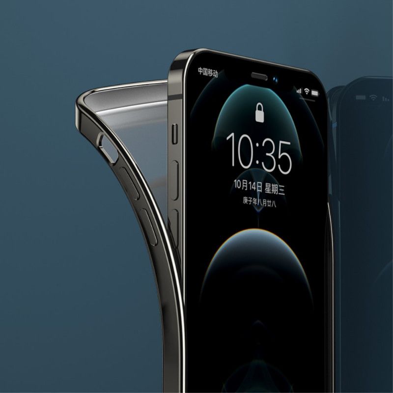 Hoesje voor iPhone 12 / 12 Pro Lichtblauw Zwart Metalen Randen Van Benks