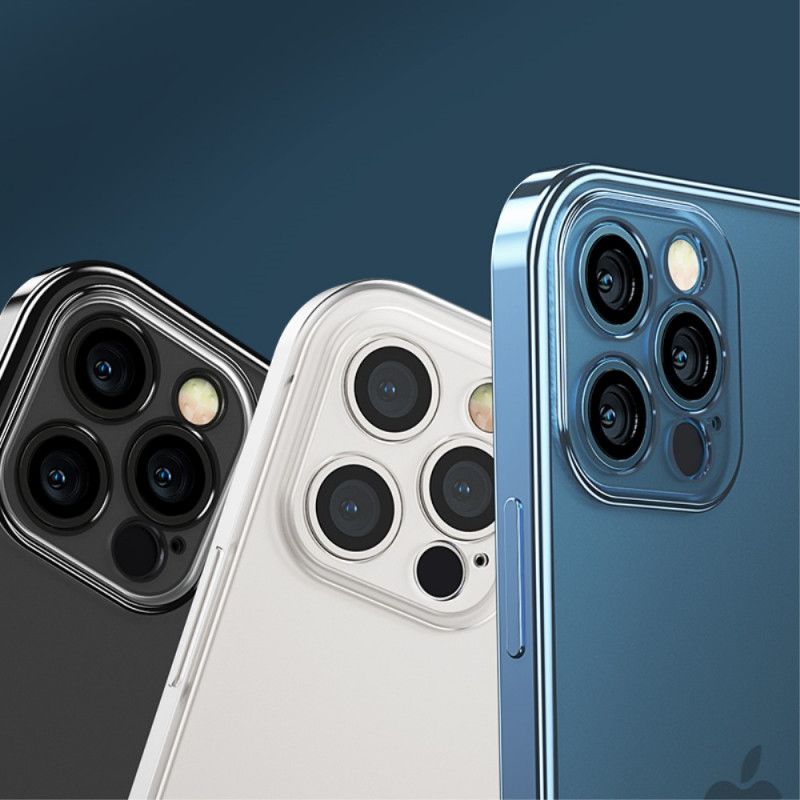 Hoesje voor iPhone 12 / 12 Pro Lichtblauw Zwart Metalen Randen Van Benks