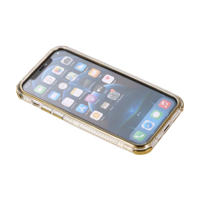 Hoesje voor iPhone 12 / 12 Pro Rood Grijs Sprankelende Glitter