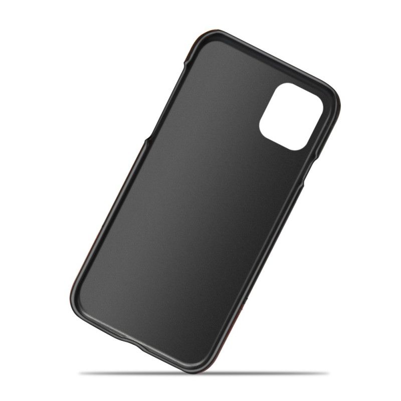 Hoesje voor iPhone 12 / 12 Pro Rood Zwart Ksq Tweekleurig Leereffect