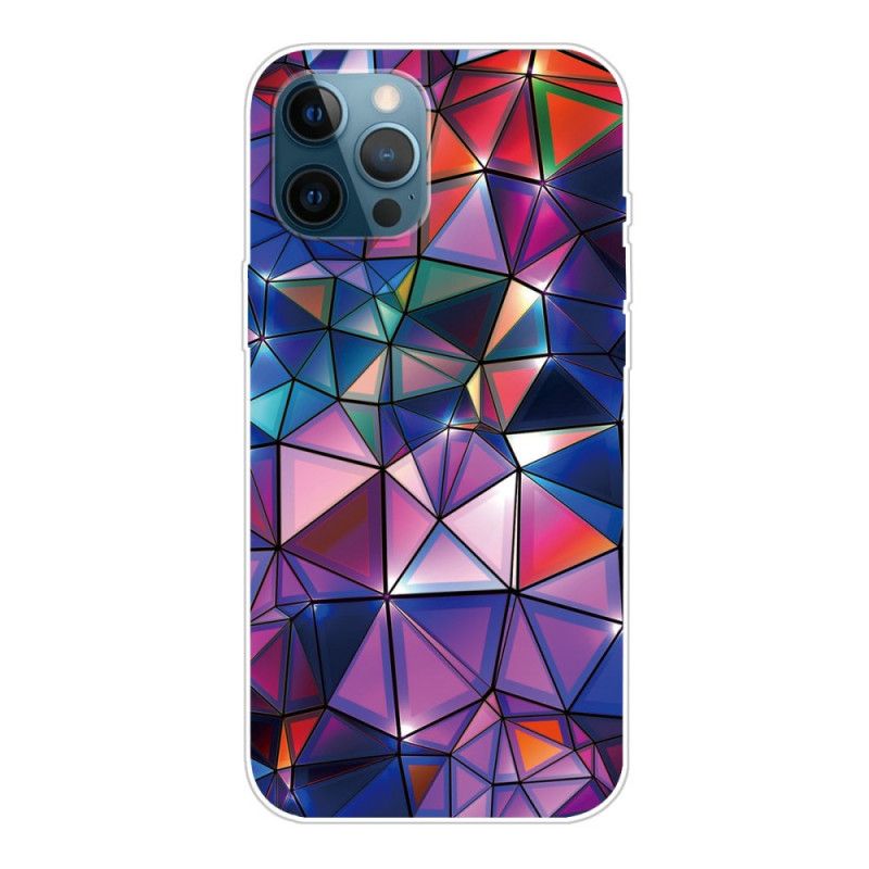 Hoesje voor iPhone 12 / 12 Pro Roze Grijs Flexibele Geometrie