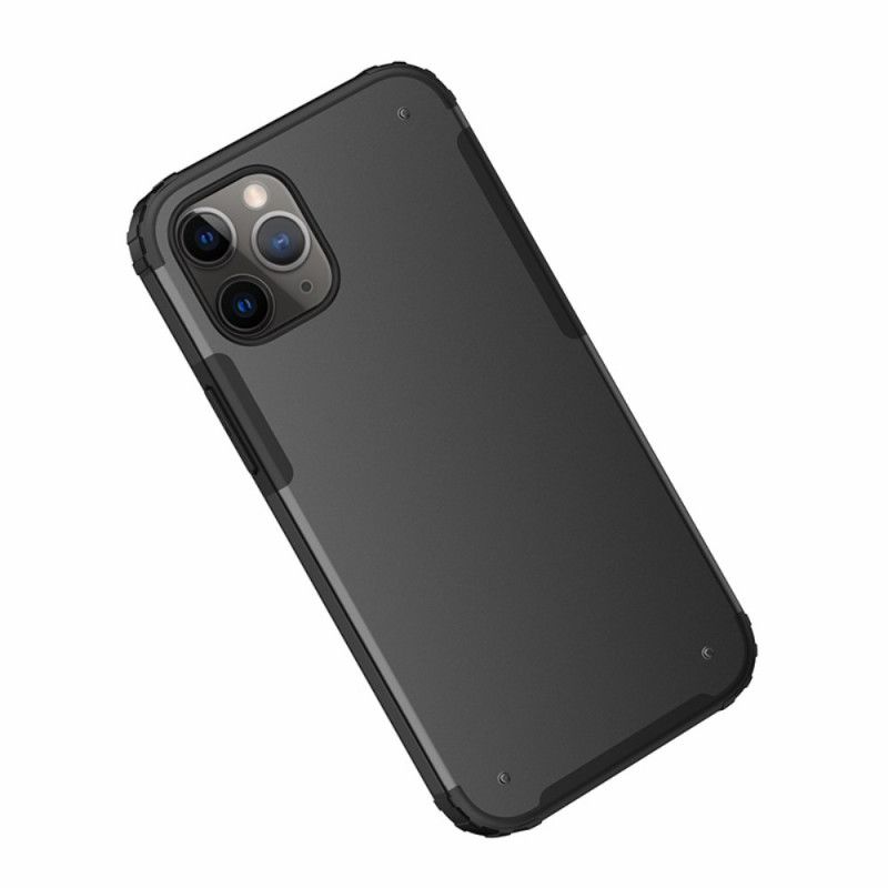 Hoesje voor iPhone 12 / 12 Pro Wit Zwart Matte Hybride