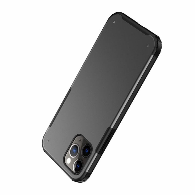Hoesje voor iPhone 12 / 12 Pro Wit Zwart Matte Hybride