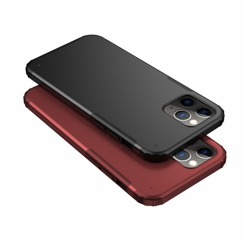 Hoesje voor iPhone 12 / 12 Pro Wit Zwart Matte Hybride