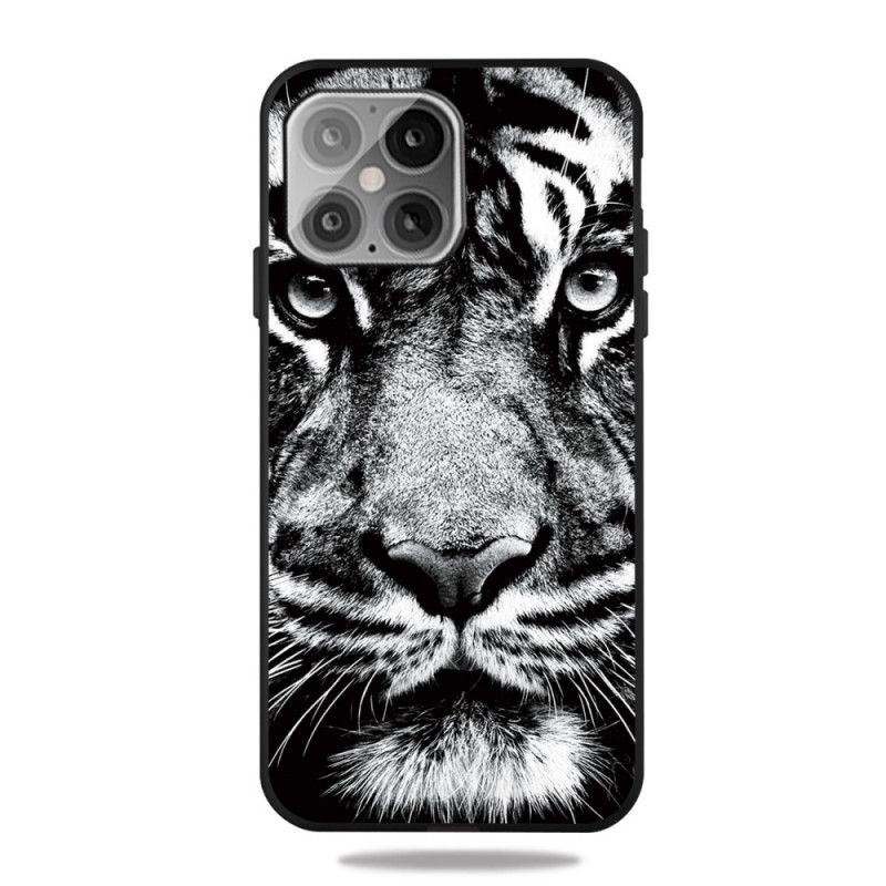 Hoesje voor iPhone 12 / 12 Pro Zwart-Witte Tijger