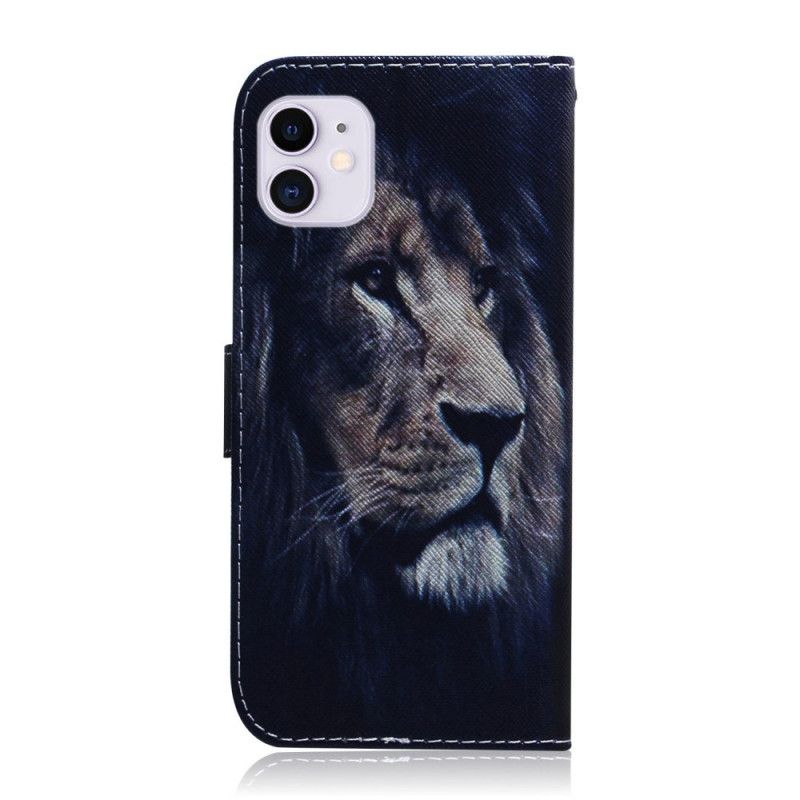 Leren Hoesje iPhone 12 / 12 Pro Dromende Leeuw