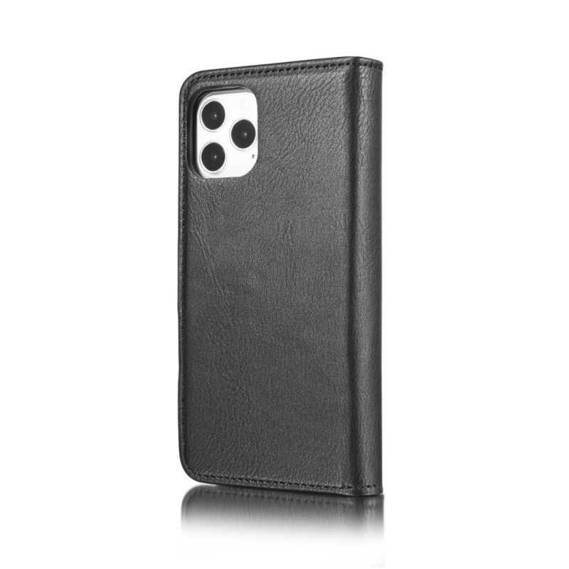 Leren Hoesje iPhone 12 / 12 Pro Grijs Zwart Telefoonhoesje Dg. Afneembare Case