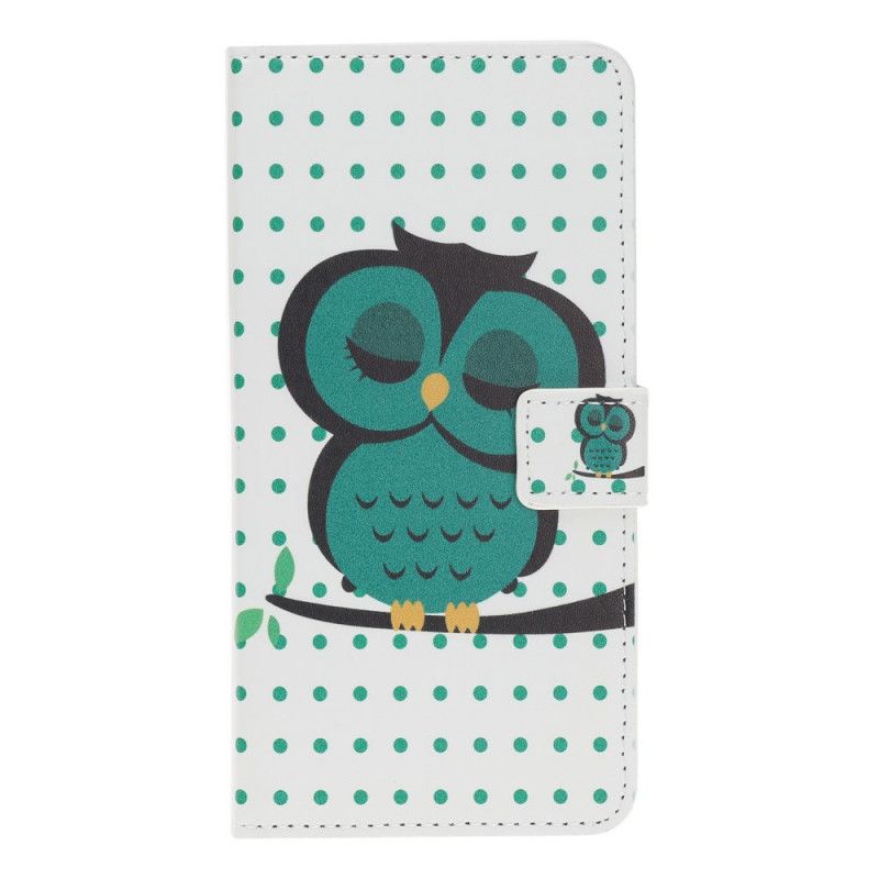 Leren Hoesje voor iPhone 12 / 12 Pro Slapende Uil