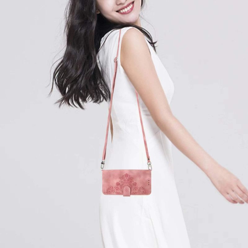 Bescherming Hoesje Oppo Reno 13 Pro 5g Bloemenpatroon Met Schouderband