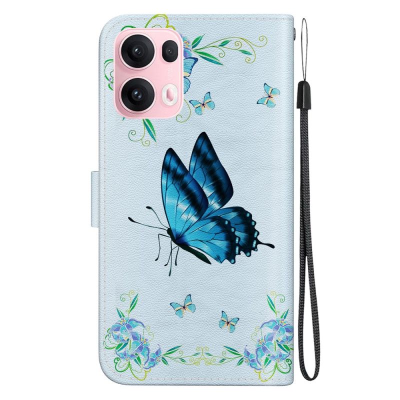 Folio-hoesje Oppo Reno 13 Pro 5g Telefoonhoesje Blauwe Vlinders En Bloemen
