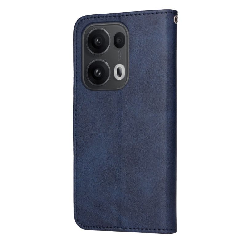 Leren Hoesje Voor Oppo Reno 13 Pro 5g Effen Kunstleren Band