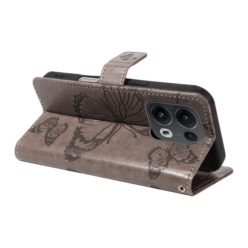 Leren Hoesje Voor Oppo Reno 13 Pro 5g Reuzenvlinders