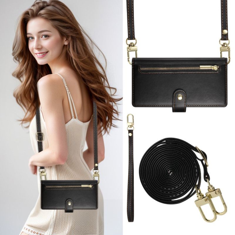 Bescherming Hoesje Samsung Galaxy S25 5g Edge Portemonnee Met Bandjes