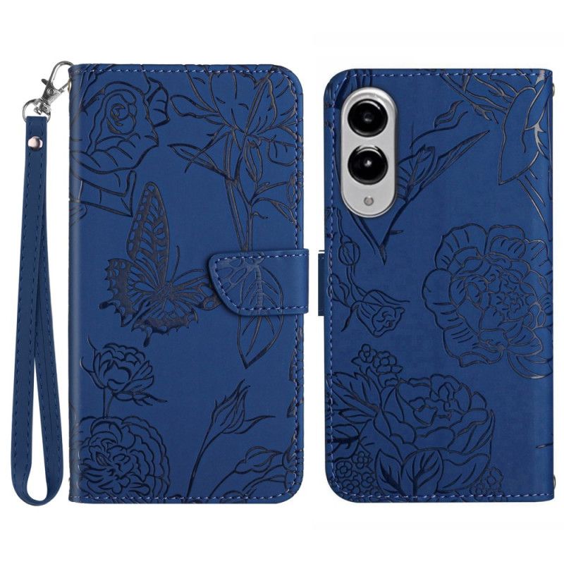 Bescherming Hoesje Samsung Galaxy S25 5g Edge Vlinderprint Met Bandje