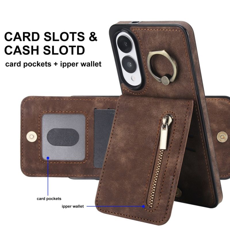 Case Hoesje Samsung Galaxy S25 5g Edge Telefoonhoesje Portemonnee Met Ritssluiting En Rfid-technologie