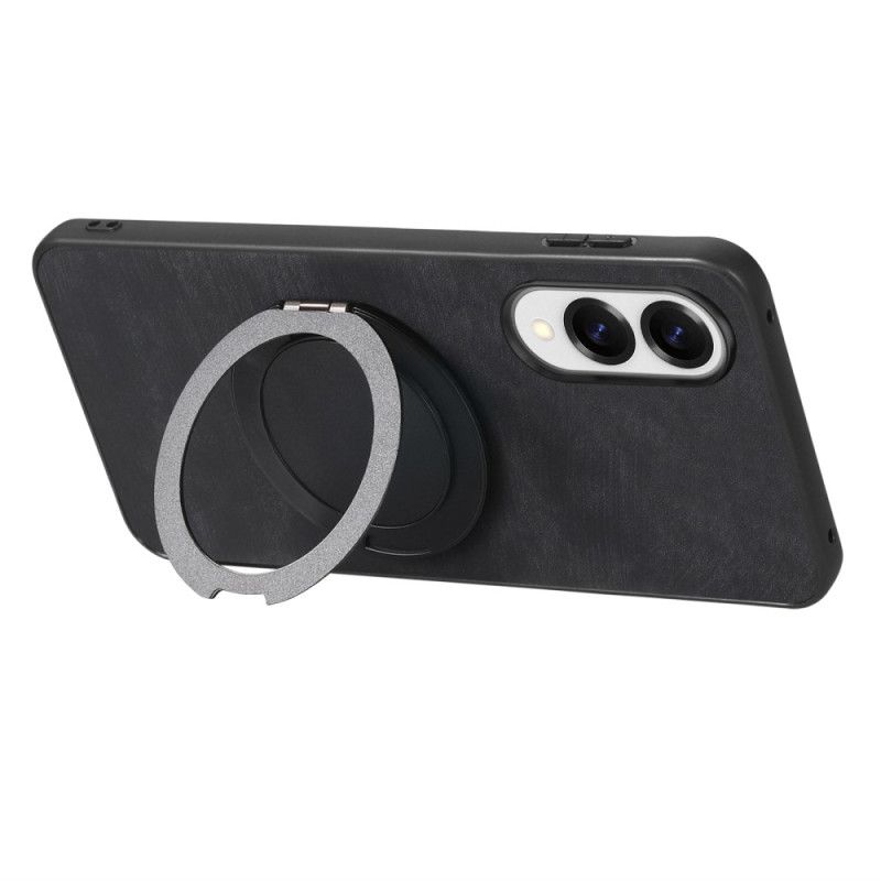 Case Hoesje Samsung Galaxy S25 5g Edge Telefoonhoesje Suède-effect Met Draaibare Standaard